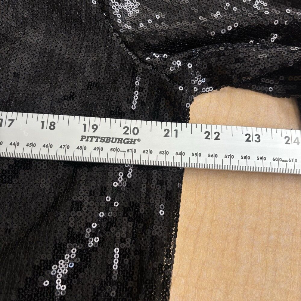 Michael Kors Collection Black Sequin Button-Up Top Womens Size 14 Italy - Picture 15 of 16